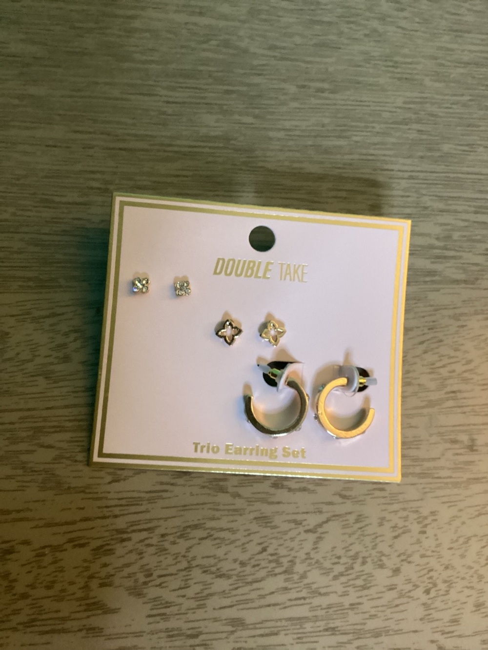 Buy Now Double Take Goldtone Trio Earring Set